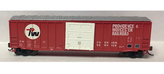Bachmann Silver Series(R) 50' Outside Braced Sliding Door Boxcar - Providence & Wrocester #112 - N Scale (NOS)