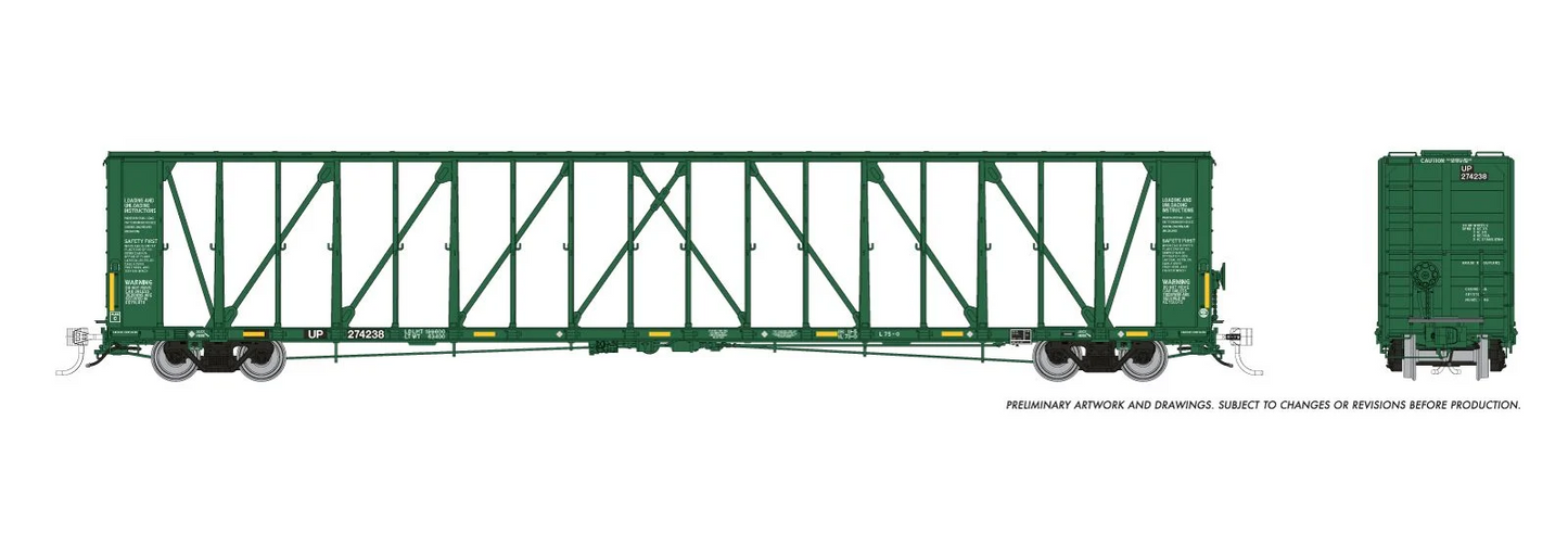 Rapido NSC 73' Centerbeam Flatcar - Union Pacific - Patchout - HO Scale