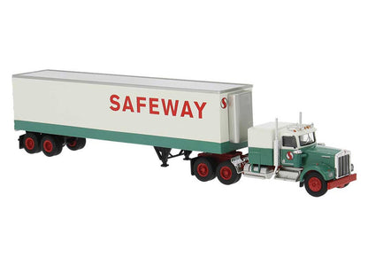 Brekina 86259 1977 Kenworth W900 Semi Tractor & Reefer Trailer Safeway HO Scale