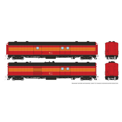 Rapido (176030) Business Set: Econo Baggage + Power Car w/ Sound - Daylight Scheme #298 + 295 | HO Scale