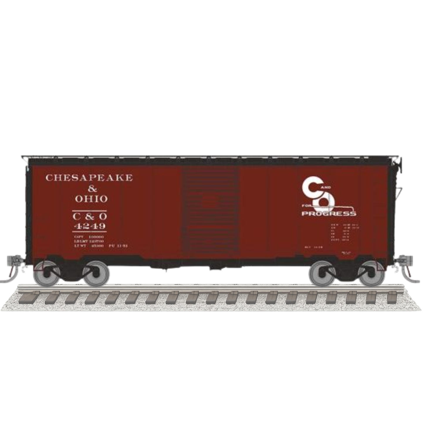 Rapido 180001-1 1937 AAR 40' Boxcar w/ Square Corner Chesapeake & Ohio C&O #5001 HO Scale