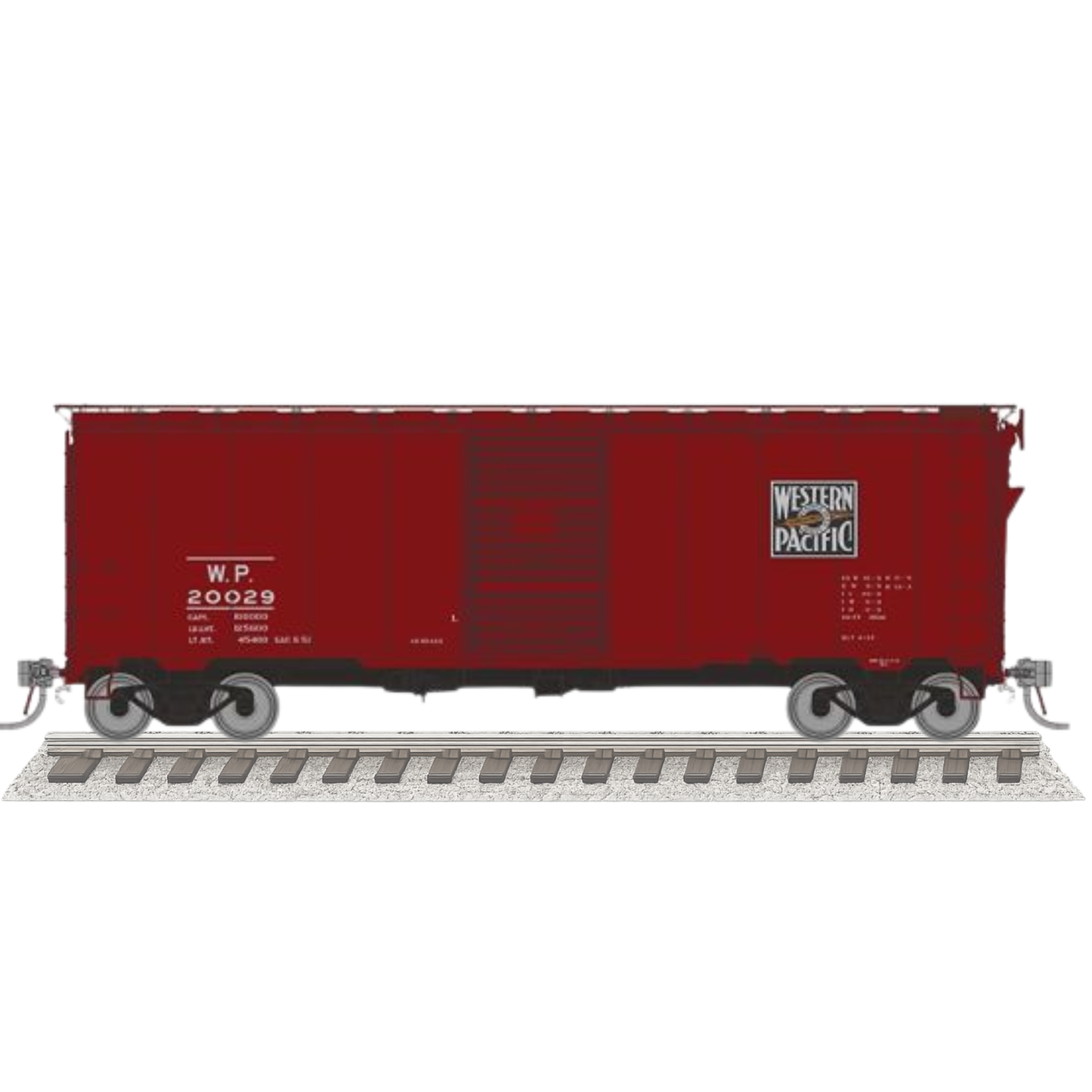 Rapido 180005-6 1937 AAR 40' Boxcar w/ Square Corner Western Pacific #20189 HO Scale