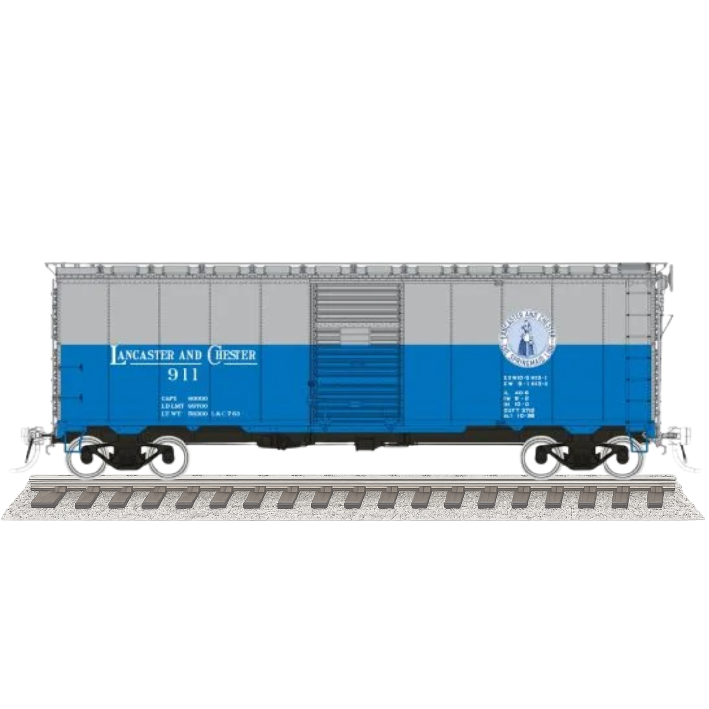 Rapido 180005-2 1937 AAR 40' Boxcar w/ Square Corner Lancaster & Chester #908 HO Scale