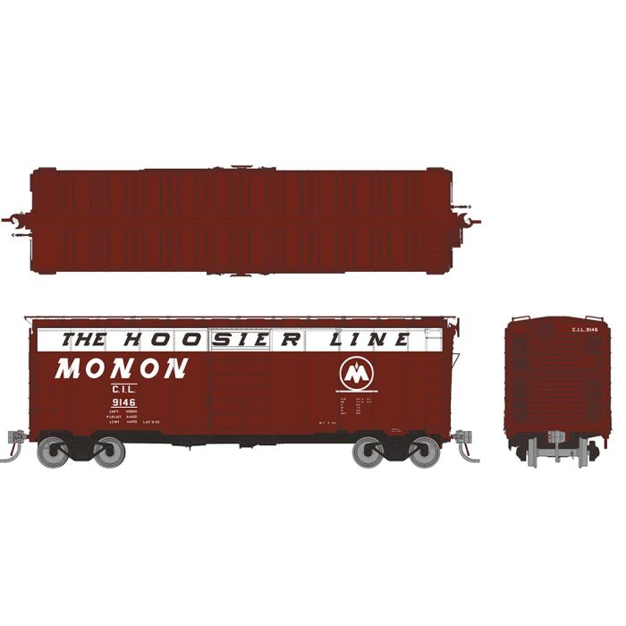 Rapido 181001-1 1937 AAR 40' Boxcar w/ Round Corner C.I.L. Monon #9002 HO Scale