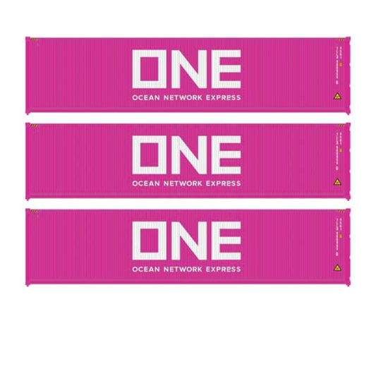 Walthers SceneMaster (949-18254) | 40' Fully corrugated Container 3-Pack | Ocean Network Express | HO Scale