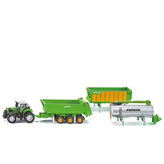 Siku (1848) | Deutz-Fahr Tractor w/ Joskin Silage Trailer Set | HO Scale