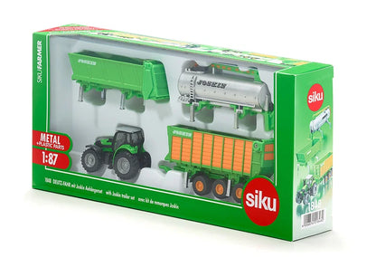 Siku (1848) | Deutz-Fahr Tractor w/ Joskin Silage Trailer Set | HO Scale