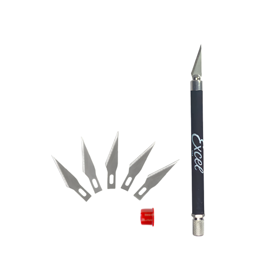 Excel Hobby Blades Corp. (19018) | K18 Grip-On Knife with Blades | Colors Vary | All Scales