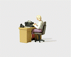 Preiser Kg - Secretary at Her Desk - HO Scale