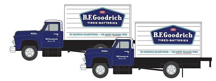 Classic Metal Works, 1954 Ford Refrigerated Box Truck, BF Goodrich, 2-Pack, Assembled, N Scale