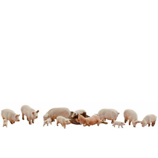 Woodland Scenics (1957) | Yorkshire Pigs | Pkg of 12 | HO Scale