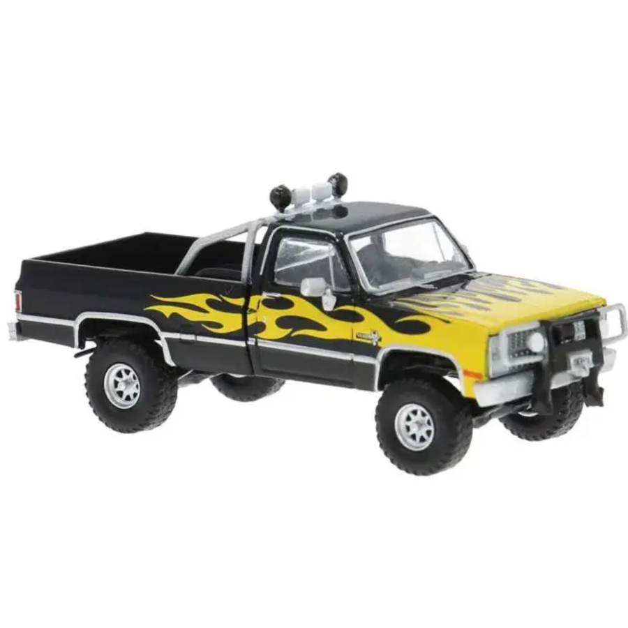 Brekina Chevrolet C10 Pickup Black/Yellow Flames HO Scale