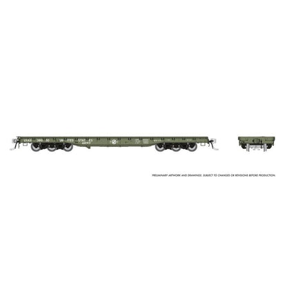 Rapido (199001) | Magor 54' Department of Defense Flatcar | US Army | 6-Pack | HO Scale