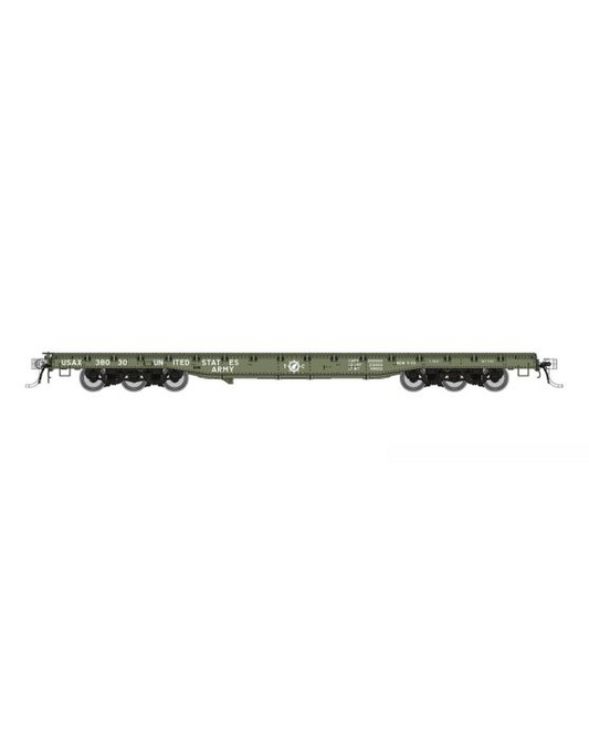 Rapido (199001A) | Magor 54' Department of Defense Flatcar | US Army #38341 | HO Scale