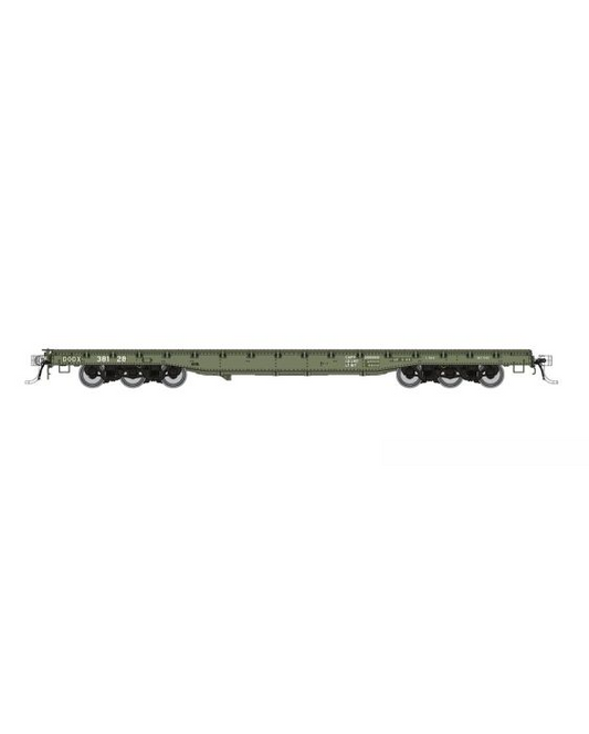 Rapido (199002A) | Magor 54' Department of Defense Flatcar | DODX #38459 (Early Patch) | HO Scale