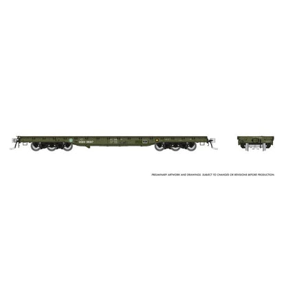 Rapido (199004A) | Magor 54' Department of Defense Flatcar | DODX #38414 (Late Scheme) | HO Scale