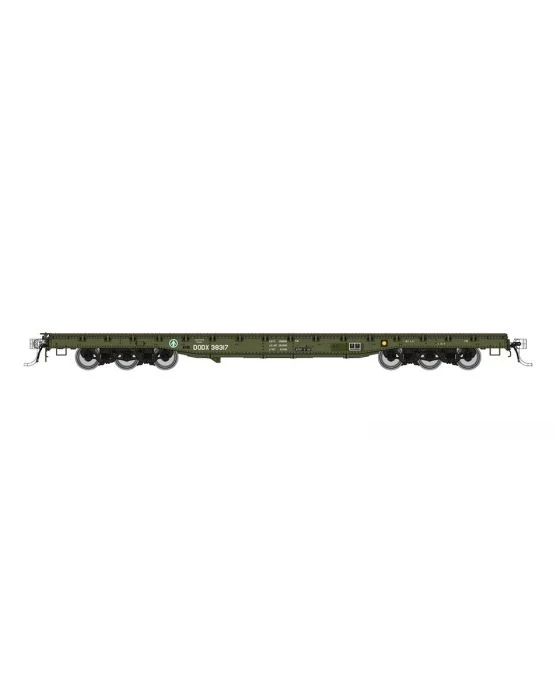 Rapido (199004A) | Magor 54' Department of Defense Flatcar | DODX #38414 (Late Scheme) | HO Scale