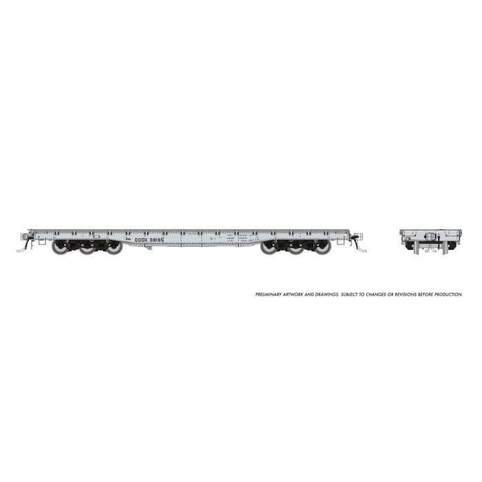 Rapido (199005A) | Magor 54' Department of Defense Flatcar | Navy #38428 | HO Scale