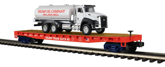 MTH – Donald J. Trump Premier Flat Car with Tanker Truck – O Scale