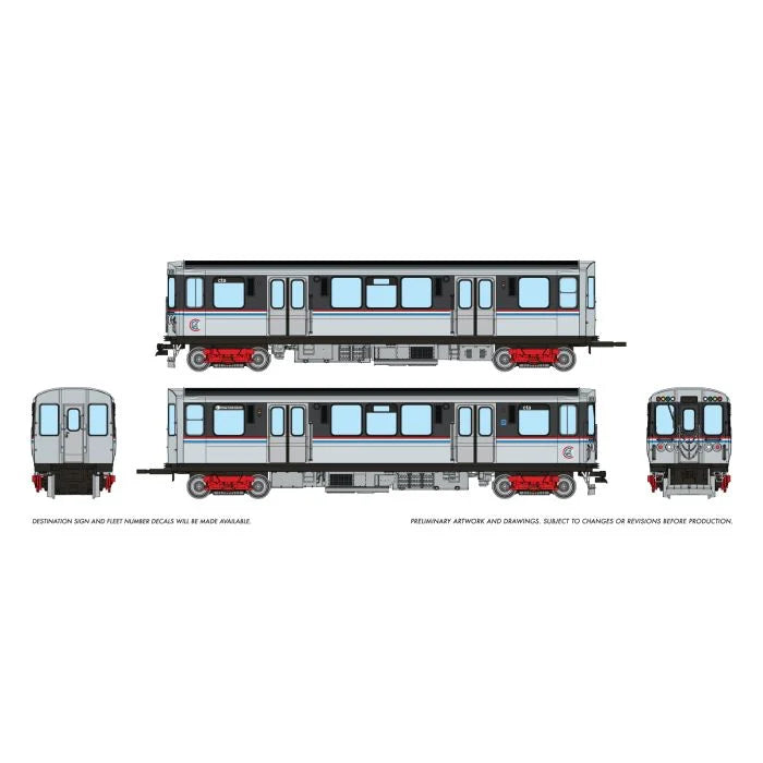 Rapido (208502) | CTA 2600 Budd Series 'L' Cars | 2-Car Pair | Chicago Transit Authority CTA #2789 & 2790 | As-Delivered Scheme | DCC/Sound | HO Scale [PRE-ORDER]