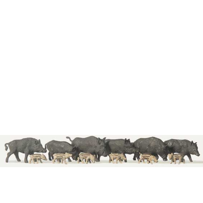 Merten (215028) | Wild Pigs/Boars (Economy Series) | Pkg of 12 | HO Scale