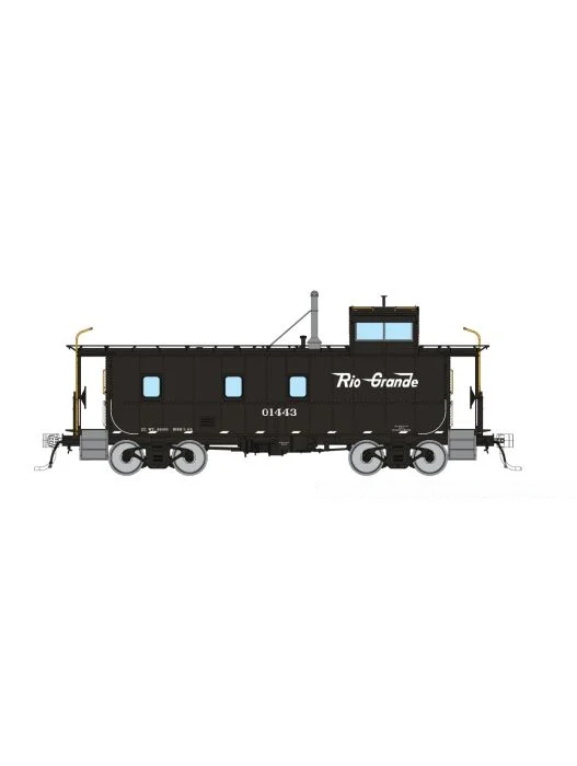 Rapido (225014) | D&RGW End Cupola Steel Caboose w/ Post-War Mods | Black Scheme #01467 (1959+) | HO Scale