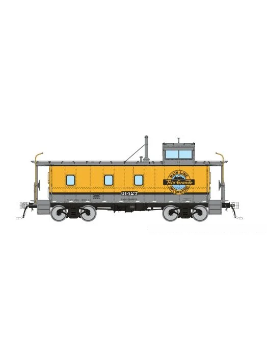 Rapido (225017) | D&RGW End Cupola Steel Caboose w/ Post-War Mods | Single Stripe Scheme #01427 (1959+) | HO Scale