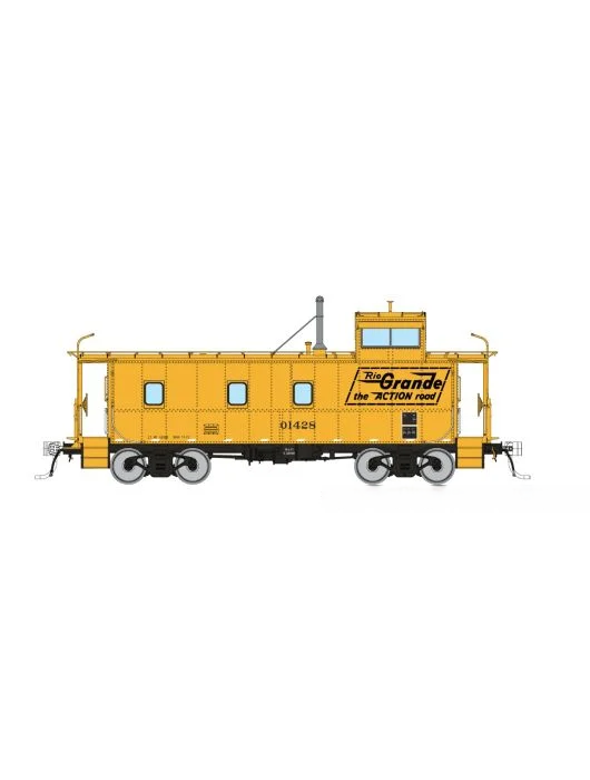 Rapido (225019) | D&RGW End Cupola Steel Caboose w/ Post-War Mods | Action Road Scheme #01428 (1972+) | HO Scale
