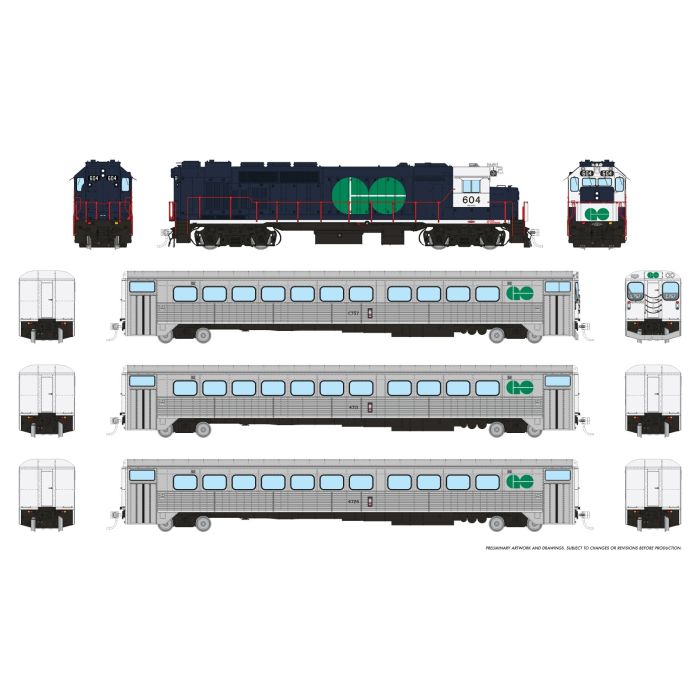 Rapido GP40TC (226501) | GO Transit Set #1 (Blue) | DC/DCC/Sound | HO Scale