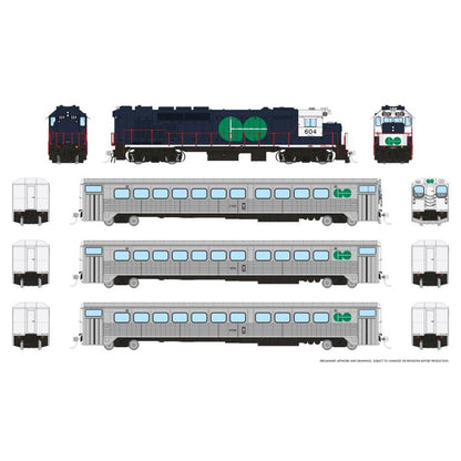 Rapido GP40TC (226501) | GO Transit Set #1 (Blue) | DC/DCC/Sound | HO Scale