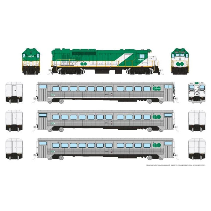 Rapido GP40TC (226006) | GO Transit Set #4 | Early Font | DC/DCC/Sound | HO Scale