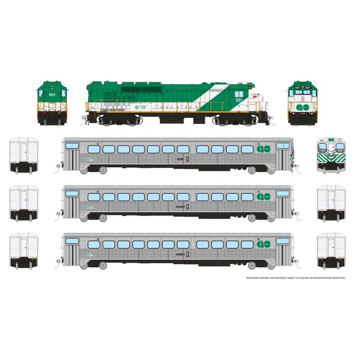 Rapido GP40TC (226007) | GO Transit Set #1 | Late Font | DC No Sound | HO Scale
