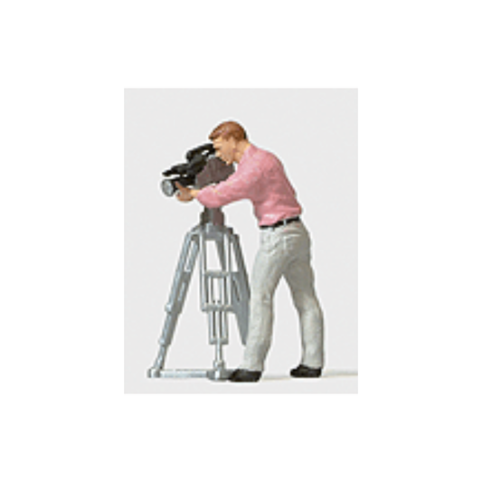 Preiser Kg (28086) | Camera Man w/ Movie Camera | HO Scale