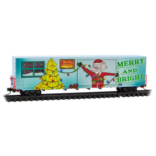 Micro Trains 60' Excess-Height Double-Plug Door Boxcar | 2025 Micro-Mouse Christmas Car (Lit) | N Scale