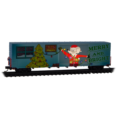 Micro Trains 60' Excess-Height Double-Plug Door Boxcar | 2025 Micro-Mouse Christmas Car (Lit) | N Scale