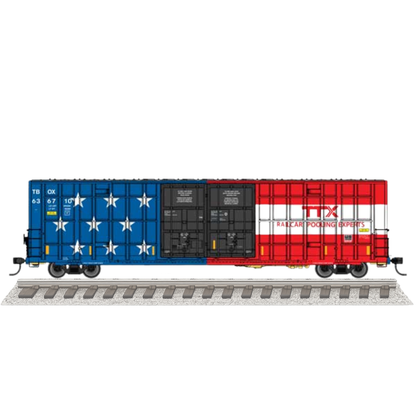 WalthersMainline (910-3152) • 60' High Cube Plate F Horizontal Post Boxcar • TTX 250th Anniversary #636707 • HO Scale (Pre-Order)