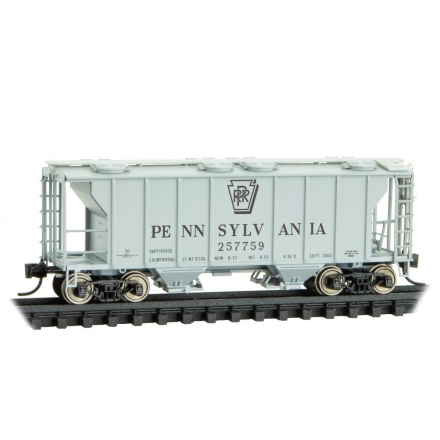 Micro-Trains (09500061) • PS-2 2-Bay Hopper • Pennsylvania Railroad #257759 • N Scale (Pre-Owned)