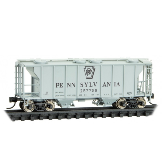 Micro-Trains (09500061) • PS-2 2-Bay Hopper • Pennsylvania Railroad #257759 • N Scale (Pre-Owned)