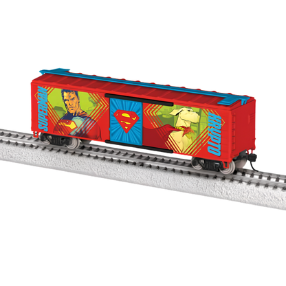 Lionel (2654430) | 40' Steel Flat-End Boxcar | DC Superman | HO Scale [PRE-ORDER]