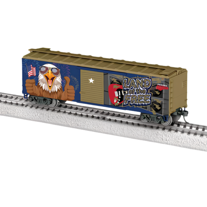 Lionel • 2654410 | 40' Steel Flat-End Boxcar w/ Sounds | Screaming Eagle | HO Scale [PRE-ORDER]