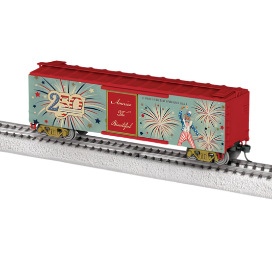 Lionel • 2654310 | 40' Steel Flat-End Boxcar w/ Sounds | 250th Celebration of America | HO Scale [PRE-ORDER]