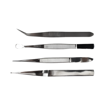 Excel Hobby Blades Corp. (30416) | Stainless Steel Tweezers | 4 pc Set w/ Pouch | All Scales
