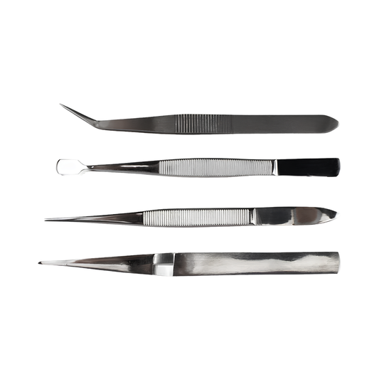 Excel Hobby Blades Corp. (30416) | Stainless Steel Tweezers | 4 pc Set w/ Pouch | All Scales