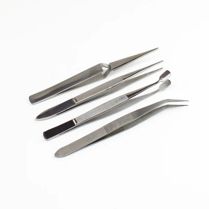 Excel Hobby Blades Corp. (30416) | Stainless Steel Tweezers | 4 pc Set w/ Pouch | All Scales