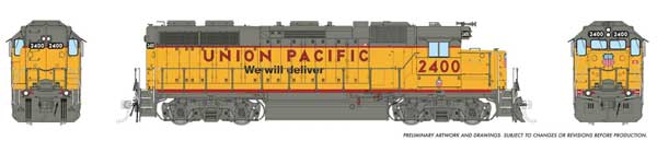 Rapido 38572 EMD GP38 Low Nose Union Pacific #2401 Dash-3 Rebuild 1997+ We Will Deliver DCC & Sound HO Scale