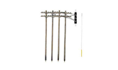Woodland Scenics (2266) Pre-Wired Poles, Utility System | Double Crossbar | HO Scale