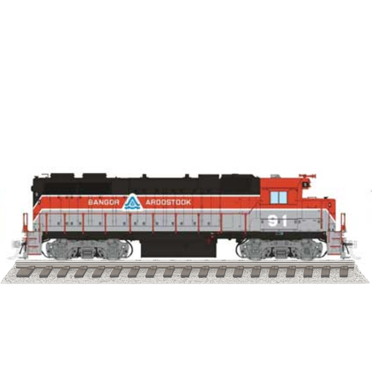 Rapido 38544 EMD GP38 Low Nose Bangor & Aroostook 93 Late Tri-Color 1983+ DCC & Sound HO Scale