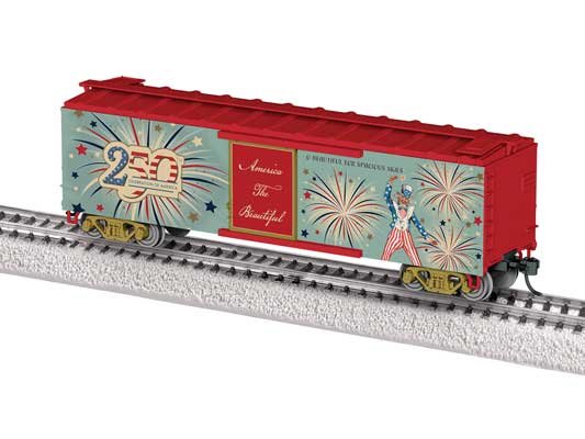 Lionel • 2654310 | 40' Steel Flat-End Boxcar w/ Sounds | 250th Celebration of America | HO Scale [PRE-ORDER]