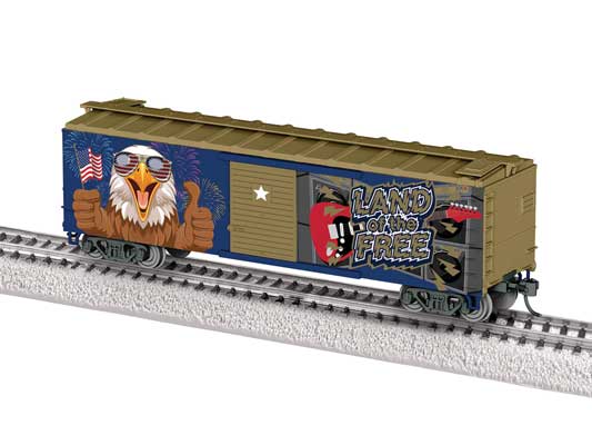 Lionel • 2654410 | 40' Steel Flat-End Boxcar w/ Sounds | Screaming Eagle | HO Scale [PRE-ORDER]