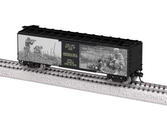 Lionel • 2564020 | 40' Steel Flat-End Boxcar | WWII Okinawa 80th Anniversary | HO Scale [PRE-ORDER]